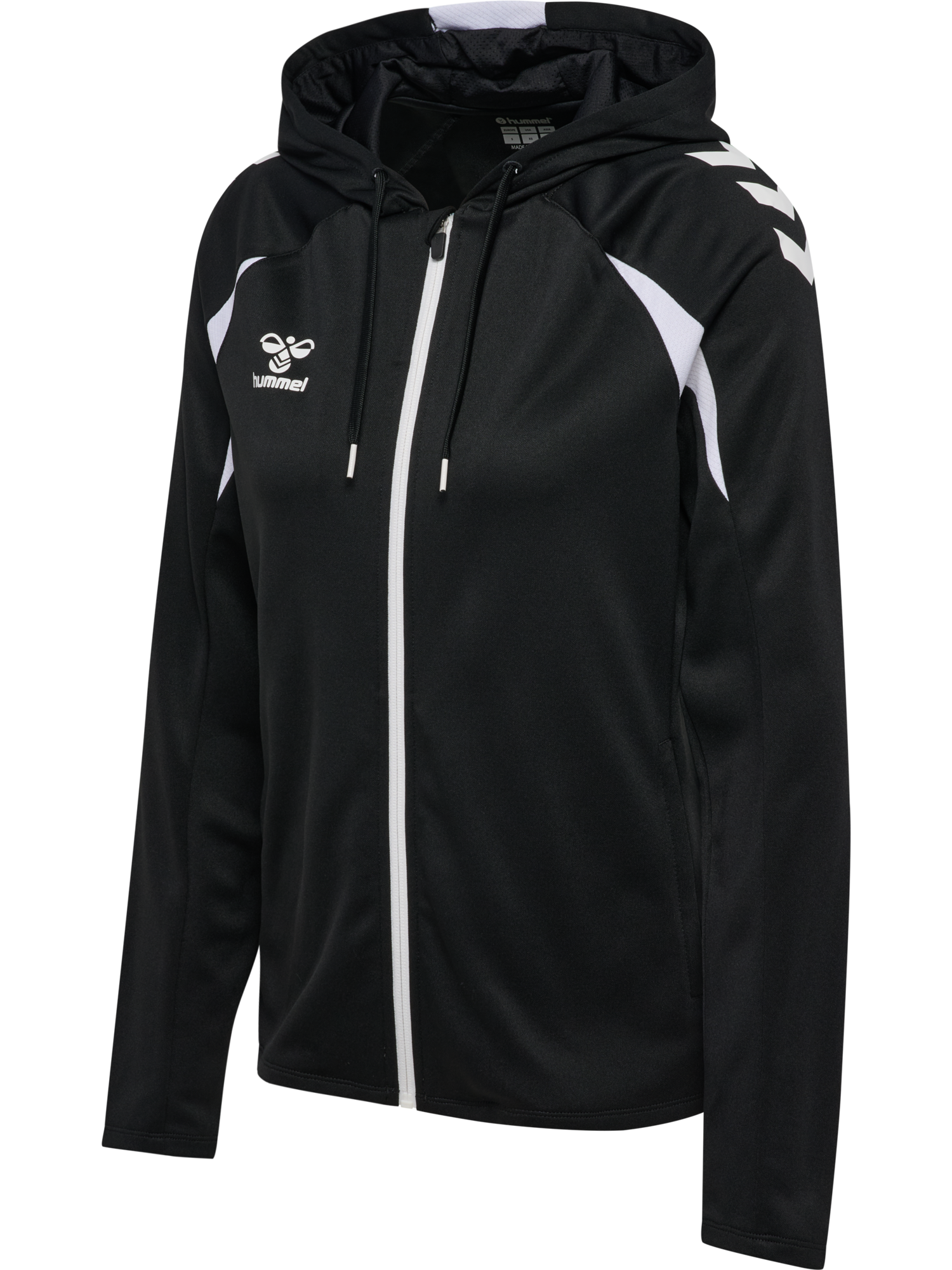 HMLGO COTTON ZIP HOODIE - 2114/BLACK/white