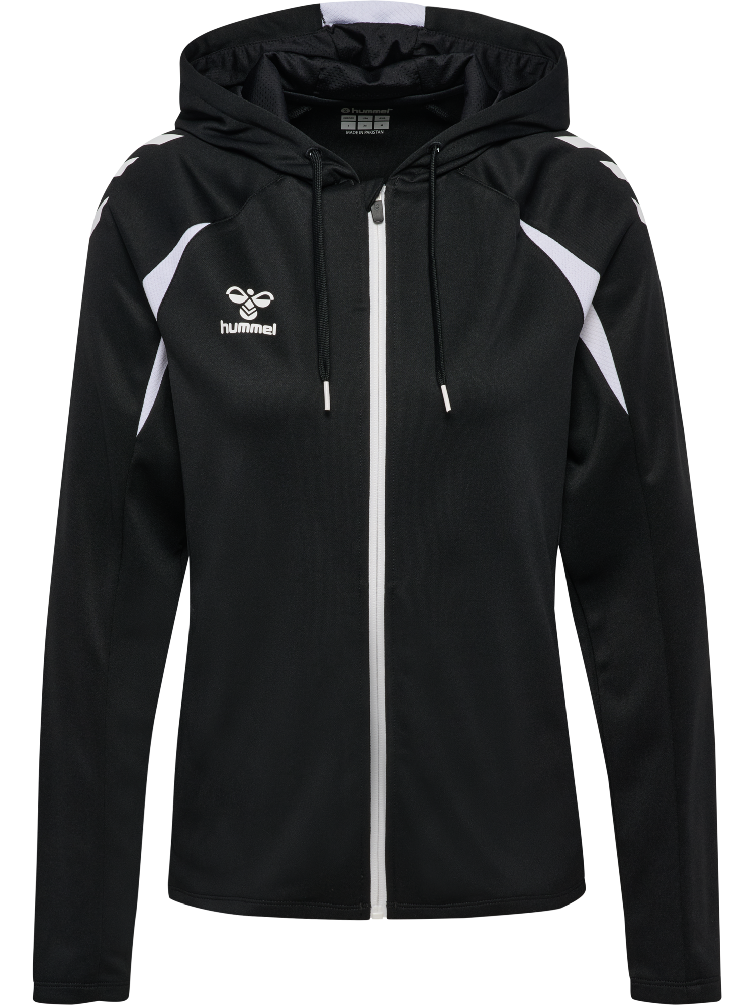 HMLGO COTTON ZIP HOODIE - 2114/BLACK/white