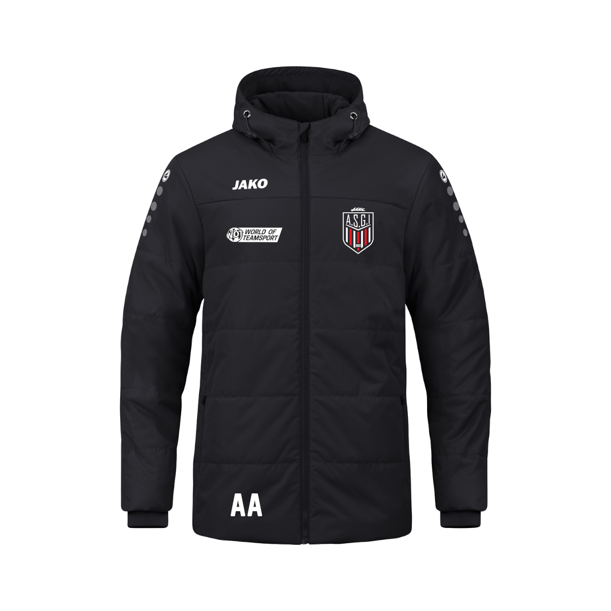 JAKO Coachjacke Team mit Kapuze ASGI Schorndorf