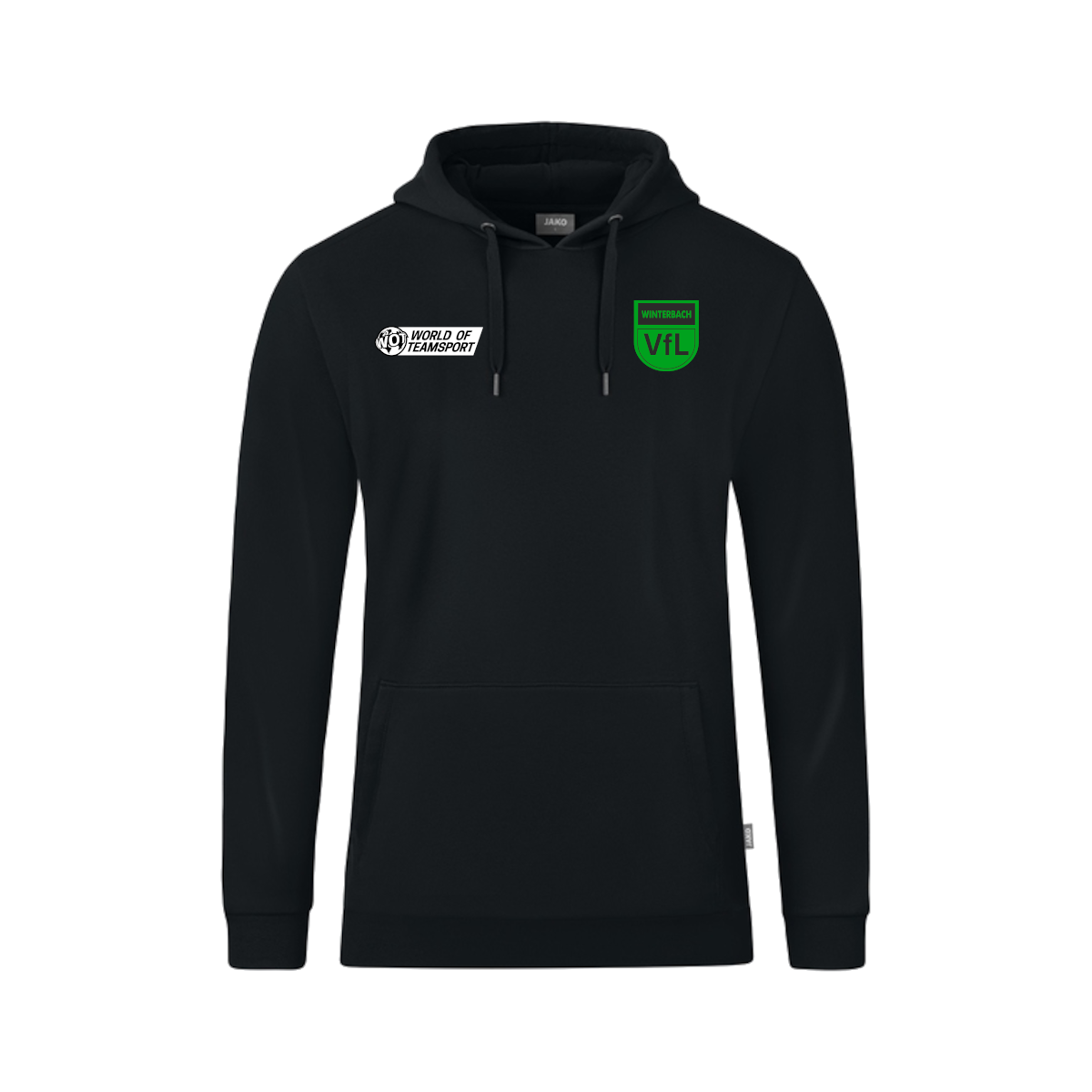 Kapuzensweat Organic Schwarz VfL Winterbach Leichtathletik