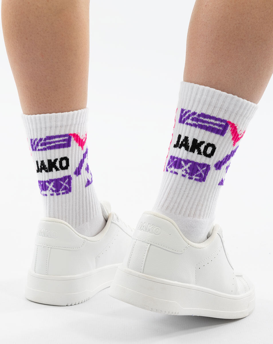Jako Malle Sportsocken Lang 2Er Pack - weiß/pink/lila/schwarz