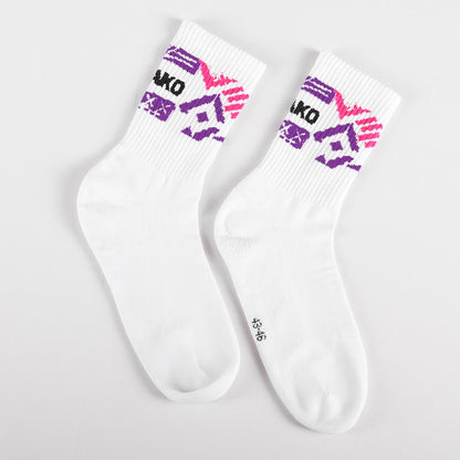Jako Malle Sportsocken Lang 2Er Pack - weiß/pink/lila/schwarz